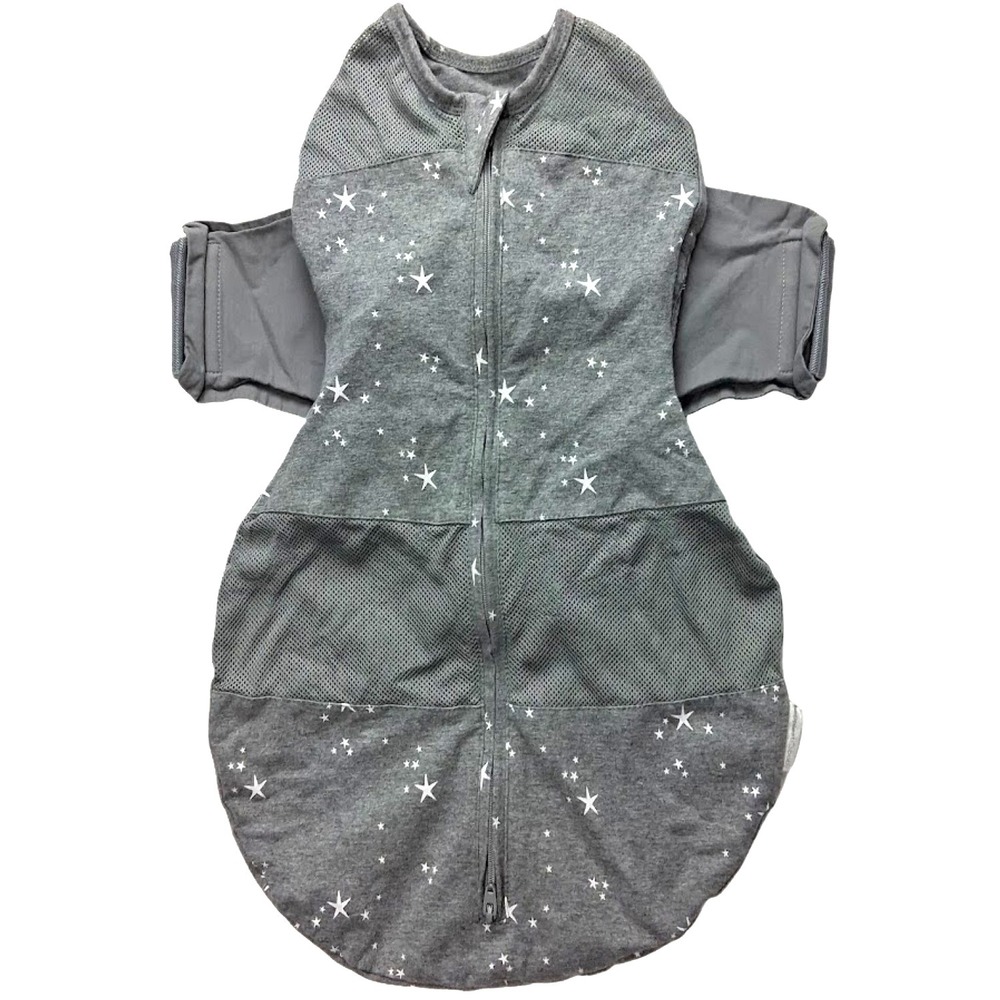 Happiest Baby Sz Small 0 2 Mos Gray SNOO Swaddle Mesh Infant Sleep Sack Star